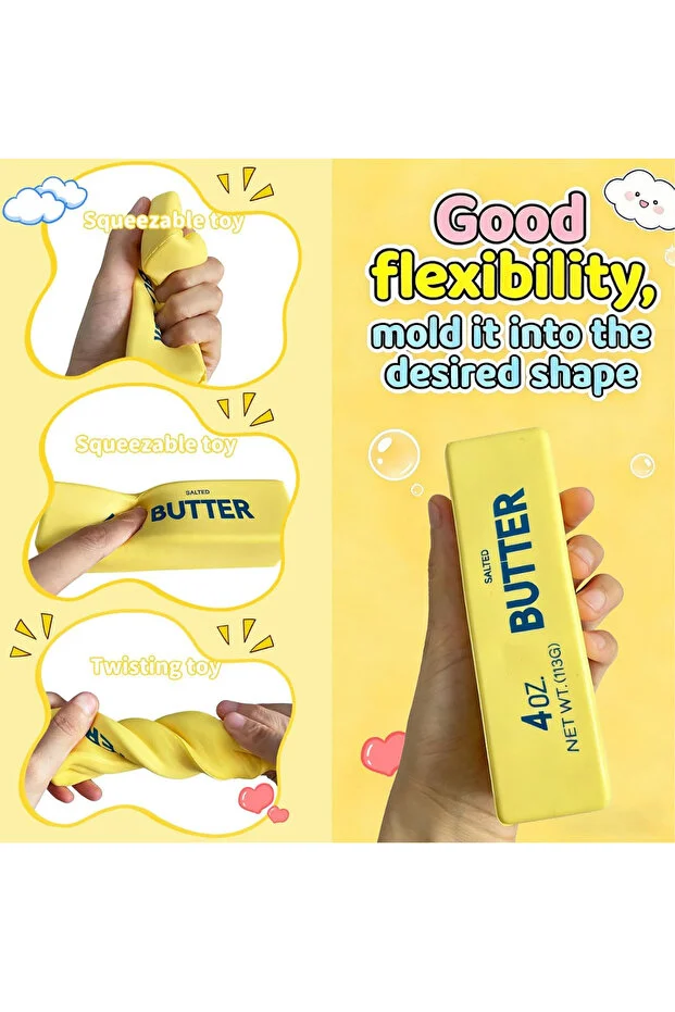 Butter Sukuşi Stres Oyuncağı Tereyağ Squishy Yumuşak Sıkma Oyuncağı Sensory Anti Stres Tekli